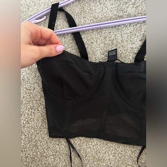 Forever 21 mesh top with cups corset like- black xs - Picture 2 of 5